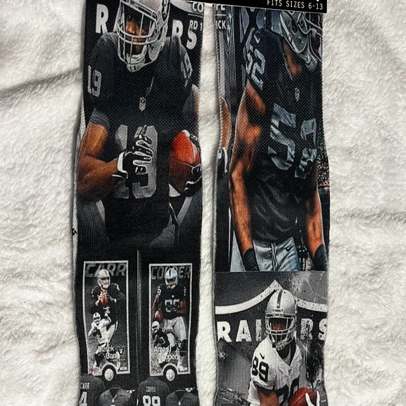 All natural 'Raiders 16'-17'' 100% cotton Unisex socks one size fits all 6-13 - Picture 1 of 2